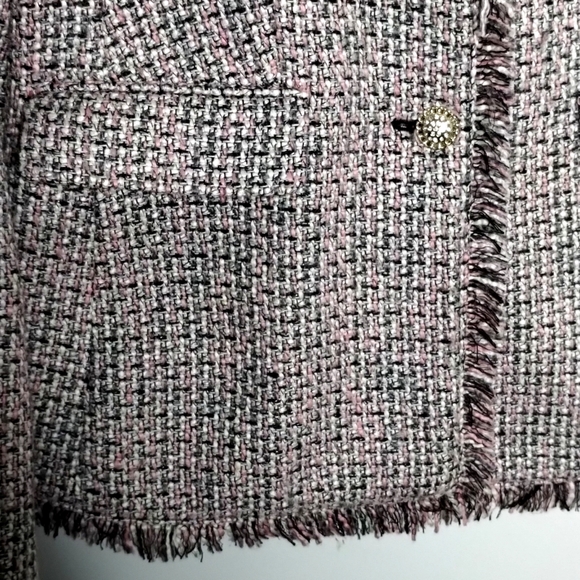 Karl Lagerfeld tweed blazer size 6 pink black - Picture 4 of 10